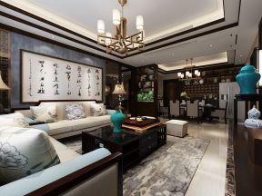 新中式客厅组合沙发装修效果图片欣赏