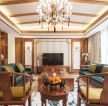 中式客厅纯色窗帘装修效果图片