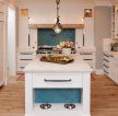 房子地中海风格厨房橱柜中岛装修效果图片