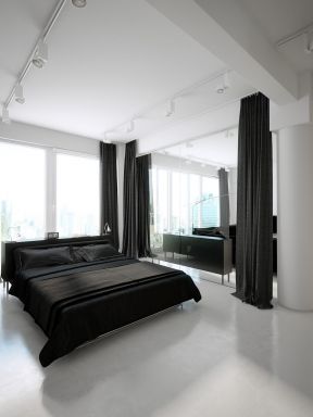 顶楼带阁楼设计 黑白现代风格