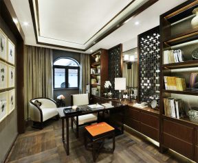 新中式设计元素 家庭小书房