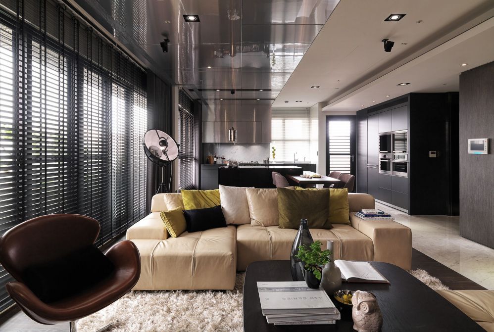 现代时尚简约风格家庭客厅装修效果图