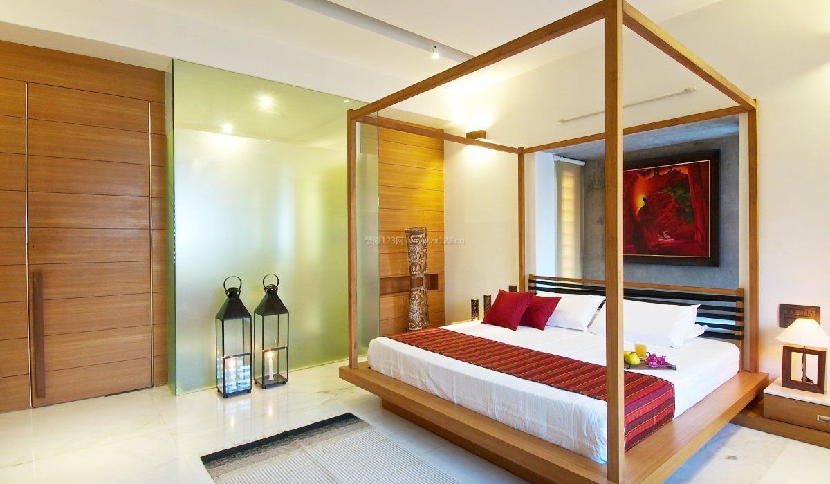 东南亚风格家装卧室壁纸装修效果图