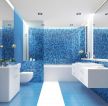 蓝色卫生间瓷砖颜色装修效果图片