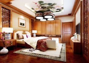 中式田园风格卧室装修效果图 卧室吊顶设计