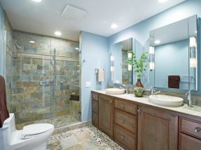 蓝色卫生间浴室柜装修效果图片