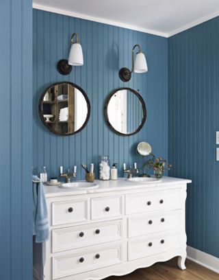 蓝色卫生间浴室柜装修效果图片2023