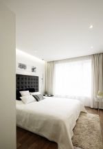 简单家居卧室纯色窗帘装修效果图片