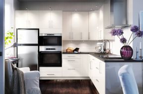 黑白橱柜 L型厨房装修效果图