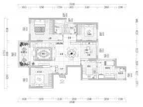 83平米三房两厅经典户型图