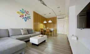 现代简约式风格 长方形客厅装修效果图片