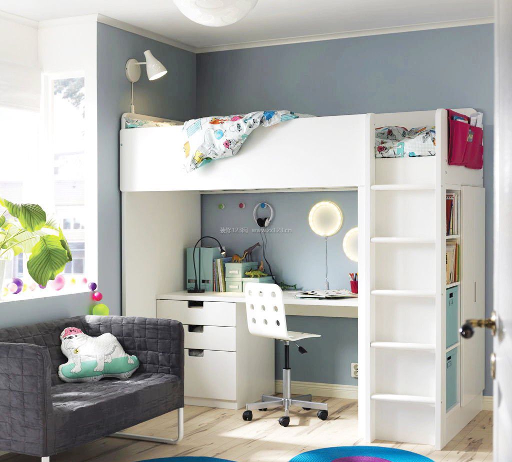 小户型卧室儿童房组合家具设计