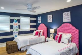 小卧室儿童房 蓝色墙面装修效果图片