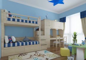 小卧室儿童房 蓝色地中海风格