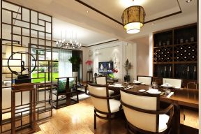 中式家装餐厅装修效果图 整体酒柜设计效果图