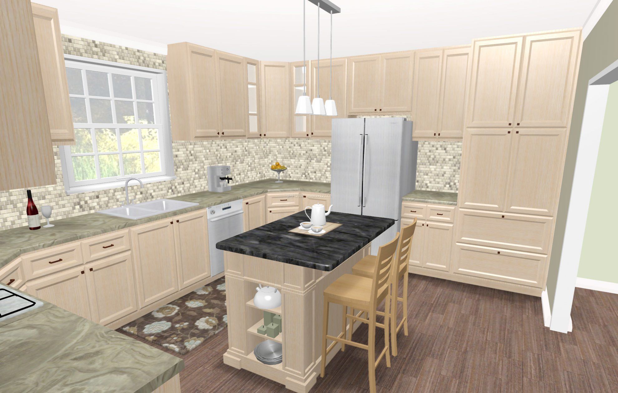 一层小别墅设计现代简约厨房风格