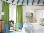 家居卧室绿色窗帘效果图 
