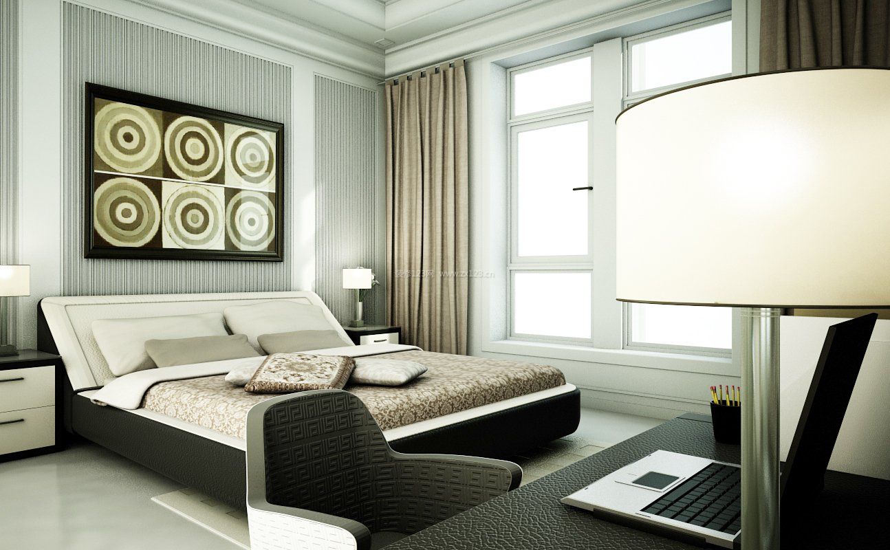 古典现代风格卧室床头背景墙