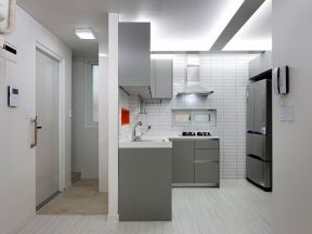 现代简约厨房风格白色瓷砖贴图装修实景