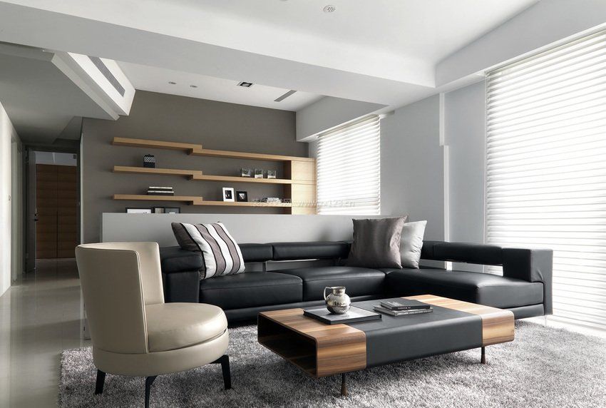 现代简约客厅家具搭配装修效果图大全2017图片