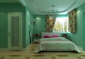 现代家居卧室硅藻泥背景墙装修效果图片