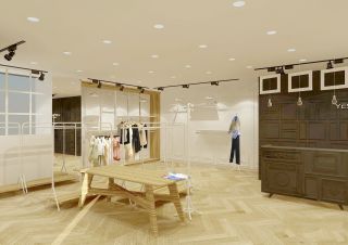 服装店暖色调装修效果图大全2023图片 