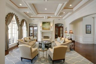 家庭客厅天花板装修设计效果图片2023