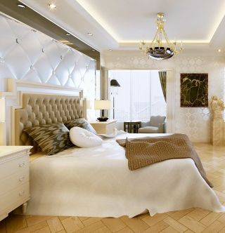 室内欧式卧室床头背景墙效果图