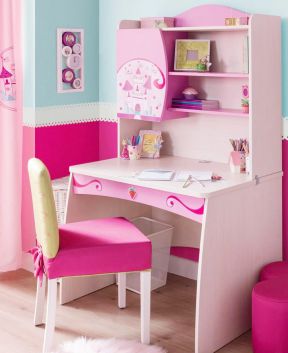 彩色书房 粉色儿童房装修