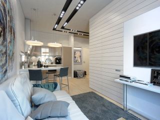 小户型客厅简约电视墙装修效果图大全2023图片