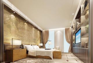 新中式风格装饰元素卧室床头背景墙效果图