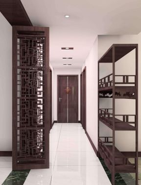 中式三居室 走廊装修效果图片