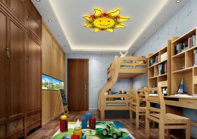 美式儿童房实木高低床装修效果图片大全 