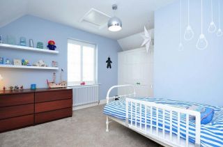 小孩房间蓝色墙面装修效果图片