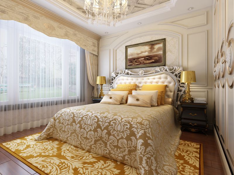 欧式风格家装卧室床头背景墙装修效果图片