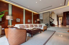 东南亚风格别墅 客厅沙发摆放装修效果图片