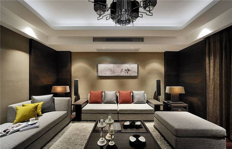 现代中式客厅组合沙发装修效果图片欣赏