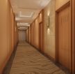 中式风格快捷酒店过道走廊吊顶设计装修效果图片
