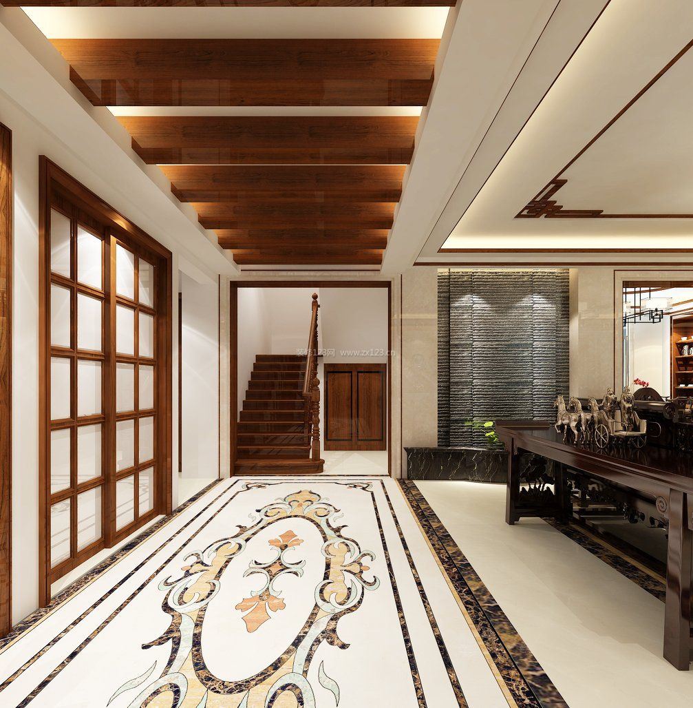 家装客厅地面瓷砖装修设计效果图