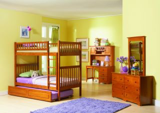 儿童房卧室实木家具装修图片