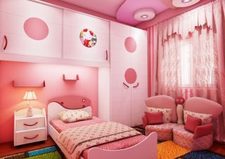 女生粉色儿童房间装修效果图 
