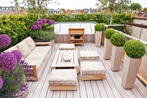 别墅花园设计实景图 露天阳台花园设计
