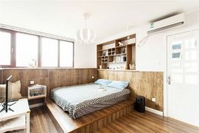 10平米小卧室棕黄色木地板设计图样