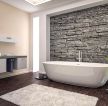 现代浴室瓷砖背景墙装修效果图