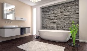 瓷砖背景墙 现代浴室装修效果图