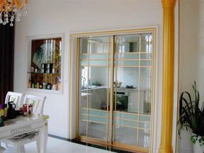 美式乡村厨房门 玻璃门装修效果图片