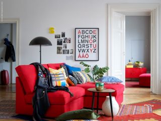 新房客厅沙发颜色搭配装修图片 