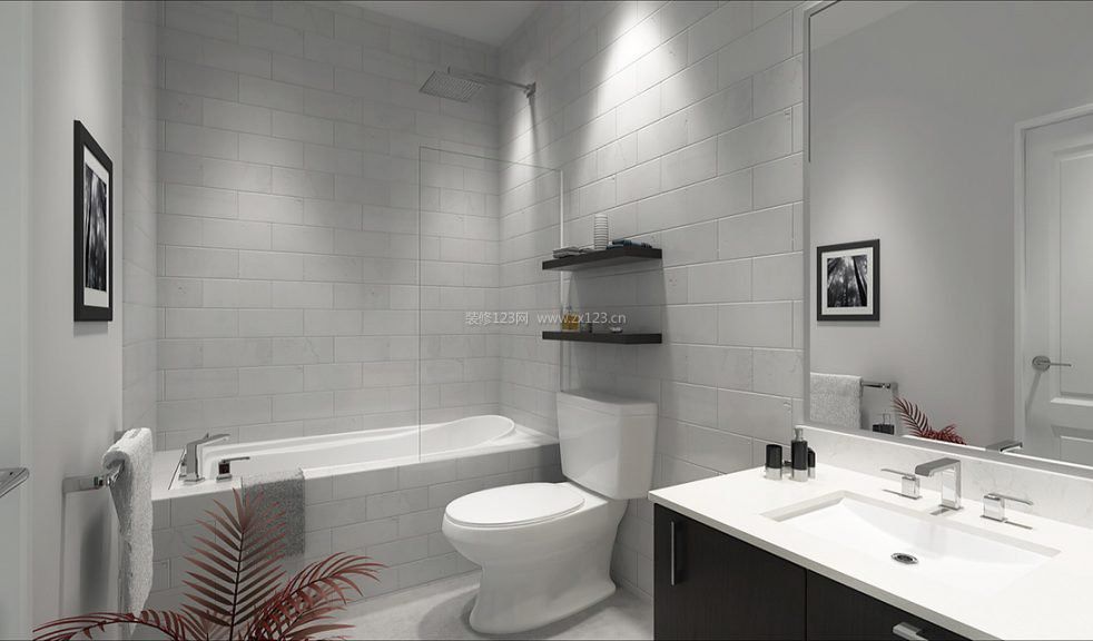 小卫生间瓷砖砖砌浴缸装修效果图片