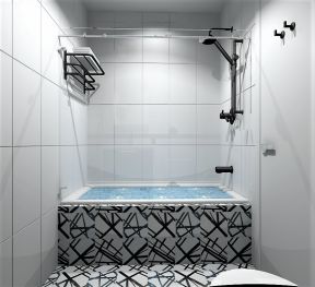 小卫生间瓷砖效果图 浴缸装修效果图片