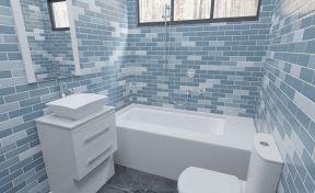 小卫生间瓷砖效果图 蓝色卫生间